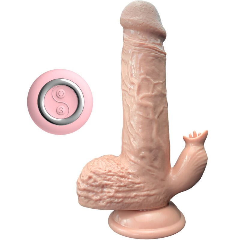 ARMONY - REALISTIC VIBRATOR & THRUSTING DILDO WITH TONGUE STIMULATOR 19 CM - Kink&Play