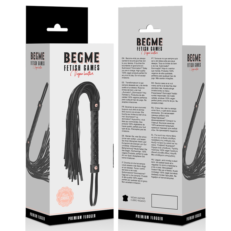 BEGME - BLACK EDITION VEGAN LEATHER FLOGGER - Kink&Play