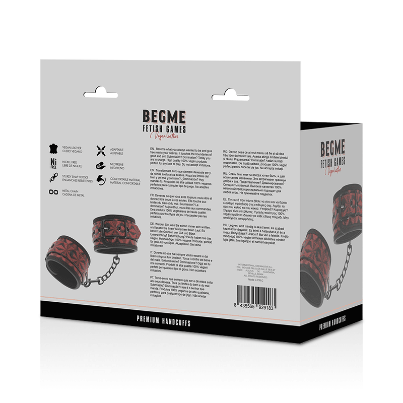 BEGME - RED EDITION PREMIUM HANDCUFFS WITH NEOPRENE LINING - Kink&Play