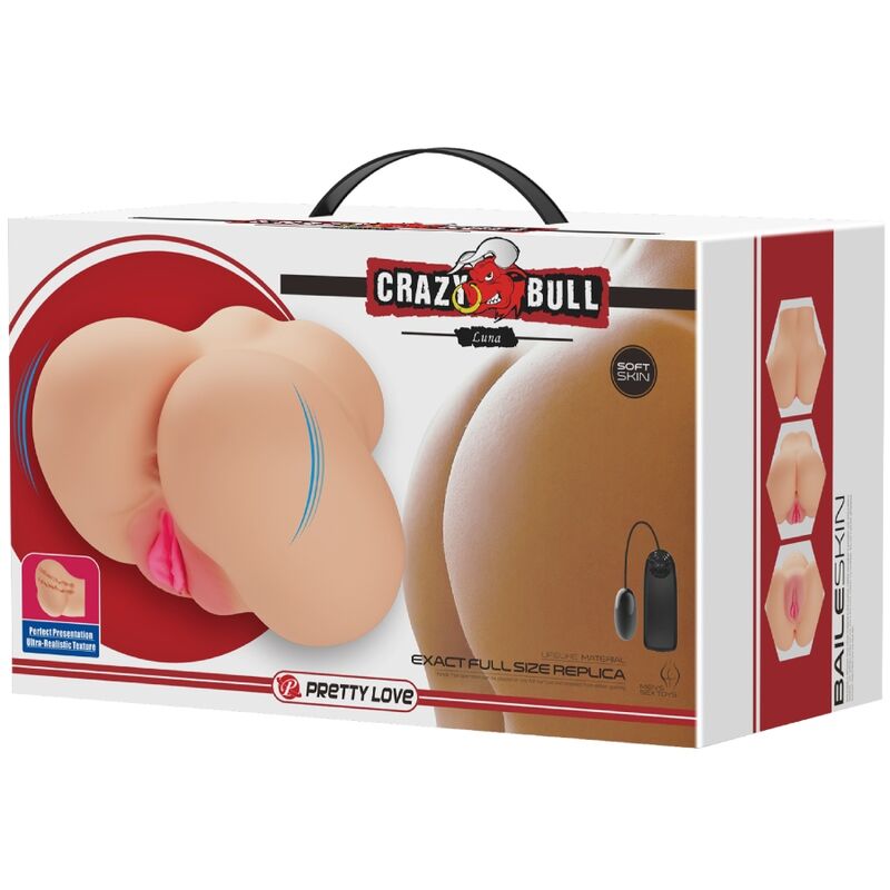 CRAZY BULL - REALISTIC VAGINA AND ANUS LUNA VIBRATOR - Kink&Play