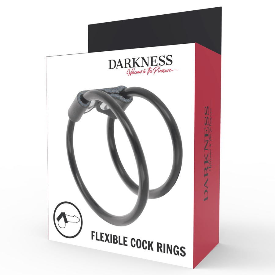 DARKNESS - DOUBLE FLEXIBLE PENIS RING - Kink&Play
