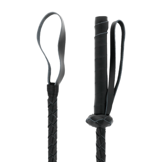 DARKNESS - LEATHER FETISH BDSM WHIP 60CM - Kink&Play