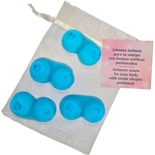 DIABLO PICANTE - 4 MINI SCENTED SOAPS SHAPED BREASTS BLUE - Kink&Play
