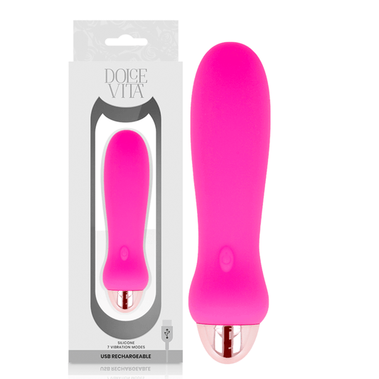 DOLCE VITA - RECHARGEABLE VIBRATOR FIVE PINK 7 SPEEDS - Kink&Play