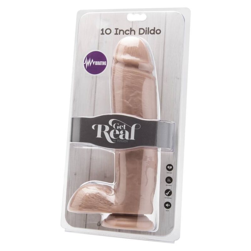 GET REAL - DILDO 25,5 CM WITH BALLS VIBRATOR SKIN - Kink&Play