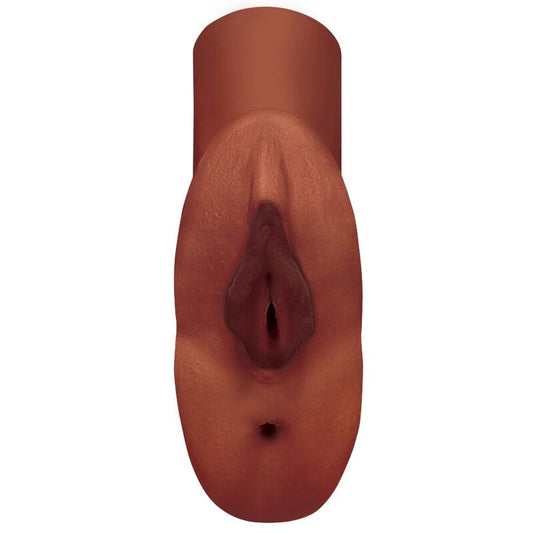 PDX PLUS - PERFEKT SLIDA DUBBEL STROKER VAGINA OCH ANAL MASTURBATOR BRUN