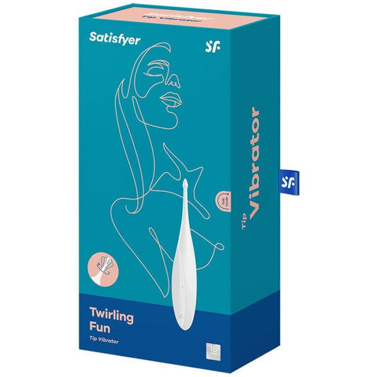 SATISFYER - VIBRATOR MED SNURRA OCH FUN-SPETS, VIT