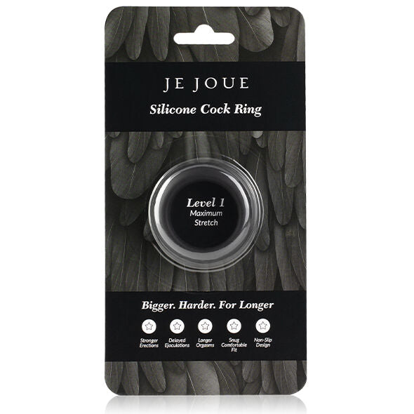 JE JOUE - MAXIMUM STRETCH SILICONE PENISRING - SVART
