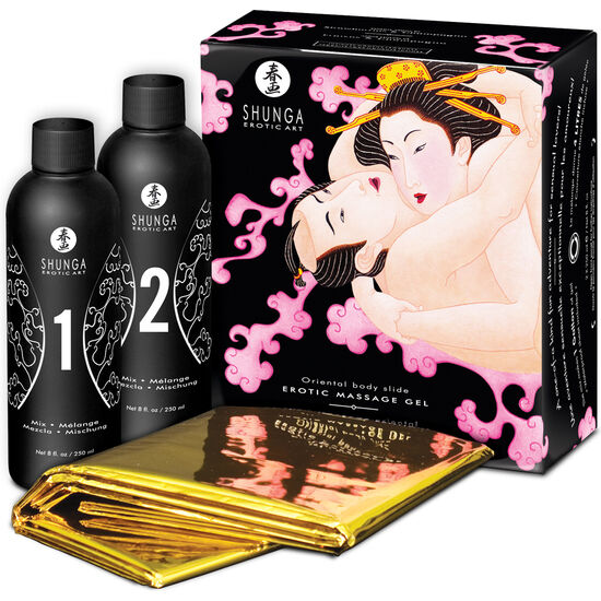 SHUNGA - ORIENTAL BODY TO BODY EROTIC MASSAGE GEL STRAWBERRIES AND CAVA - Kink&Play