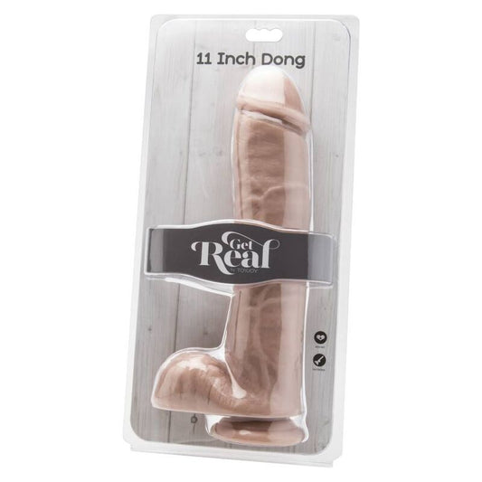 GET REAL - DILDO 28 CM MED PUNGAR I HUDEN