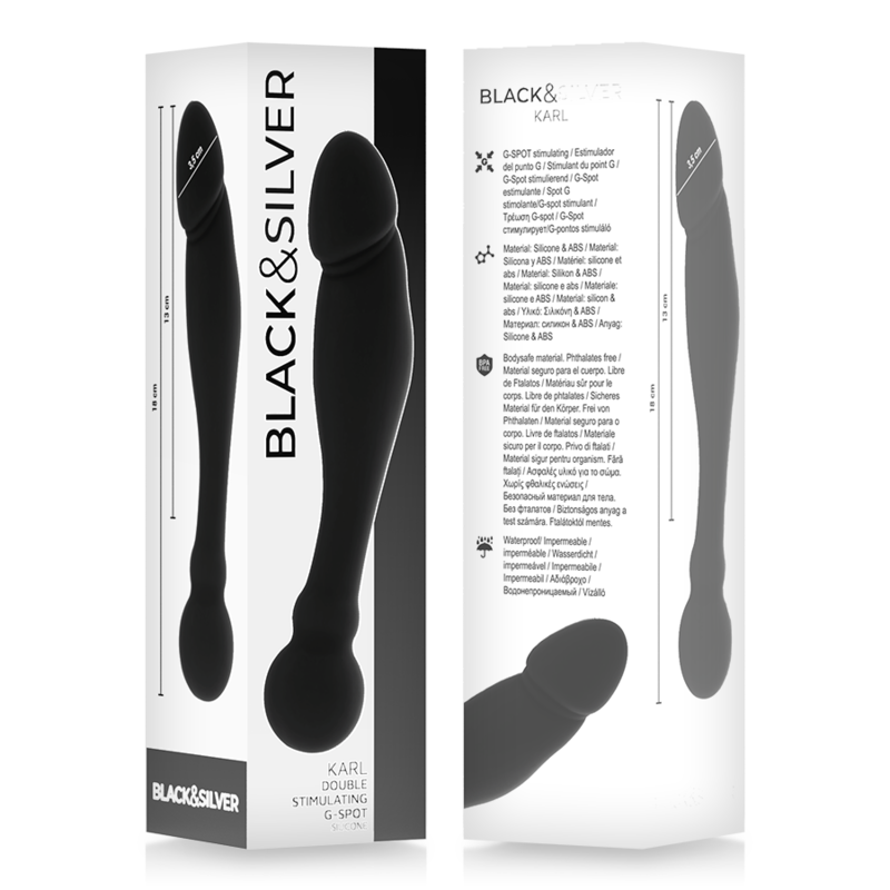 SVART & SILVER - KARL G-PUNKTSSTIMULERANDE DILDO 18 CM