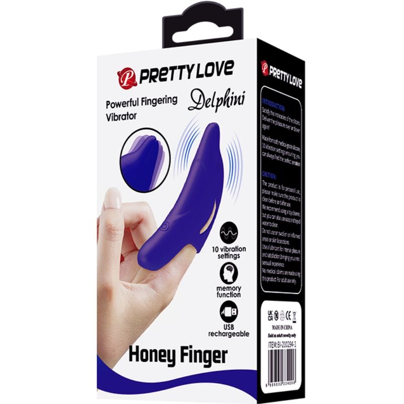 PRETTY LOVE - DELPHINI KRAFTFULL MÖRKBLÅ FINGERSTIMULATOR