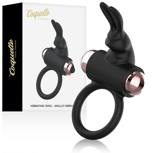 COQUETTE CHIC DESIRE - KUKRING MED VIBRATOR SVART/ GULD