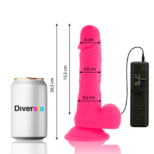DIVERSIA - FLEXIBEL VIBRERANDE DILDO ROSA 20,5 CM -O- 4,2 CM