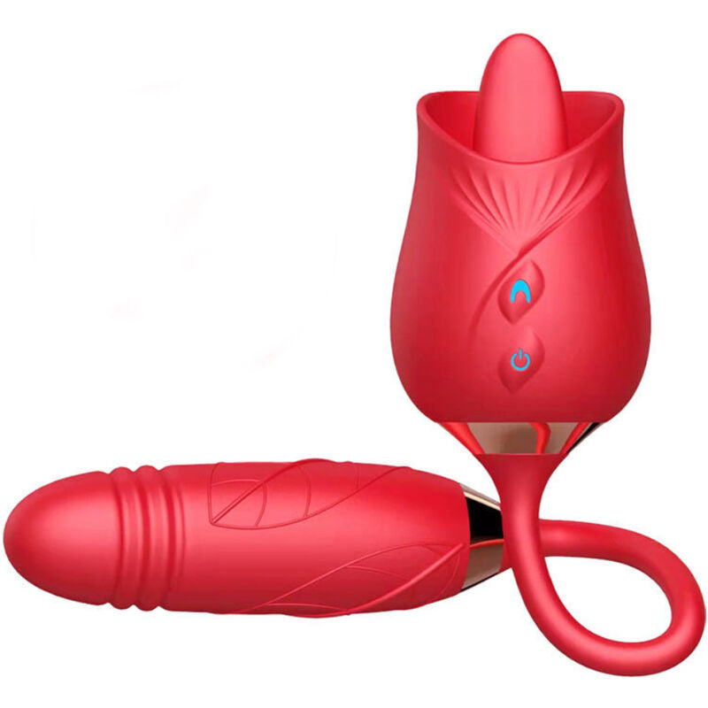 ARMONY - DELIGHT BLOMVIBRATOR OCH STÖTANDE MED RÖD TUNGA