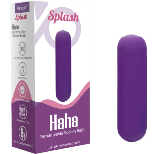 ARMONY - SPLASH HAHA VIBRATOR KULA SILIKON 10 VIBRATIONER 75 X 19 CM LILA