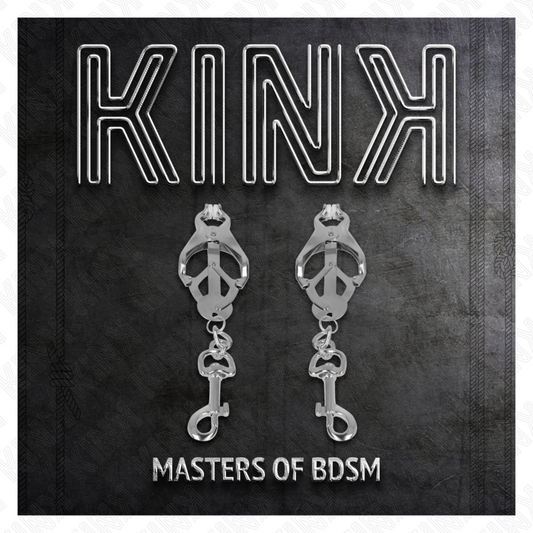 KINK - JAPANSK KLÖVER BRÖSTVÅRTKLÄMMA MED KROKAR SILVER