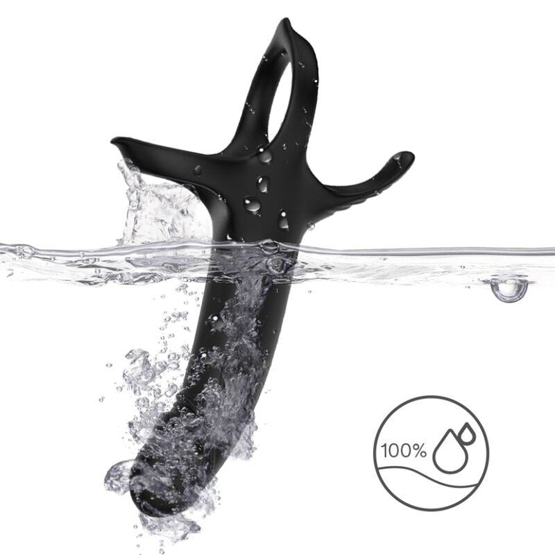 ARMONY - DILDO MED RING & VIBRATOR SVART