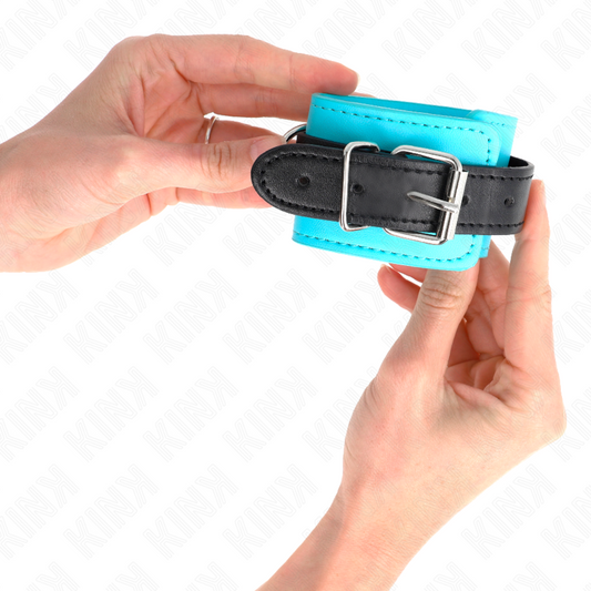 KINK - HANDLEDSBÄLTAR MED KROK, BLÅ, PÄLSFODRAD, JUSTERBARA, 20-28 CM X 5,5 CM