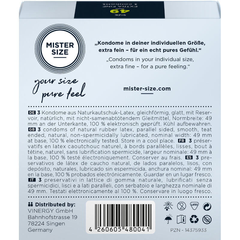 MISTER SIZE - KONDOMSTORLEK S 49 MM (3 ENHETER)