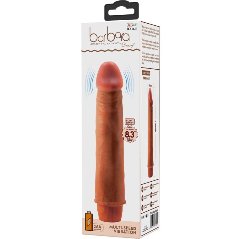 BAILE - REALISTISK DWARF-VIBRATOR 21 CM MULATTO