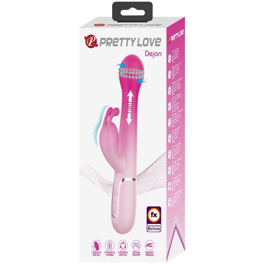 PRETTY LOVE - DEJON 3 I 1 MULTIFUNKTIONELL KANINVIBRATOR ROSA