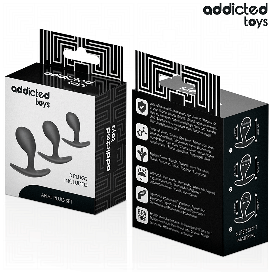ADDICTED TOYS - SET MED 3 ANALPLUGGAR I SILIKON MODELL 3