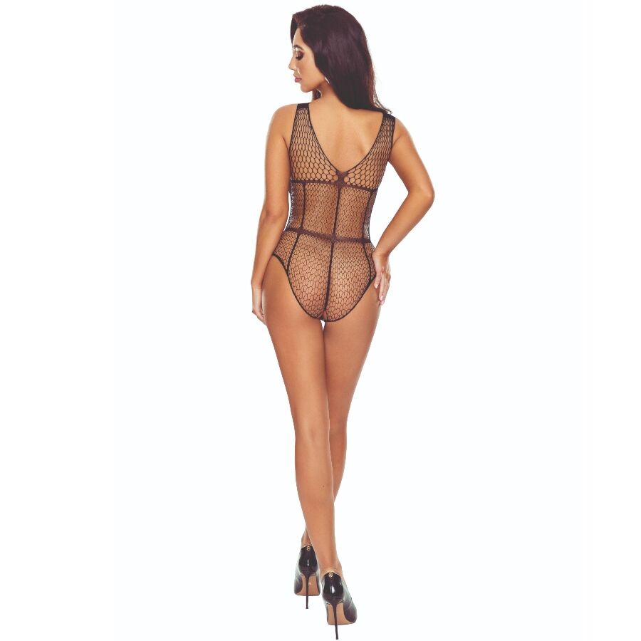 PASSION - BS114 BLACK RUTIG BODYSTOCKING