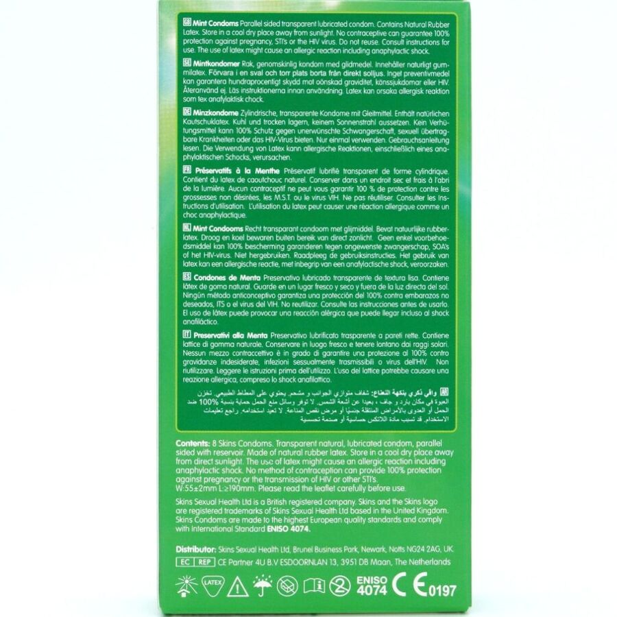SKINS - MINT KONDOMER PREMIUM FÖRPACKNING 8