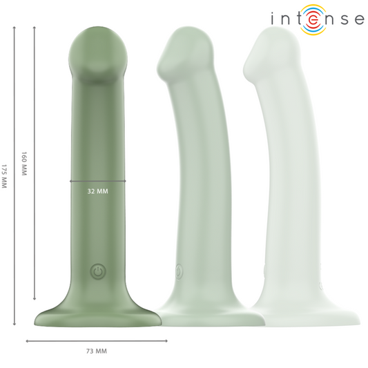 INTENSE - BECCA VIBRATOR MED SUGKOPP 10 VIBRATIONER GRÖN FJÄRRKONTROLL