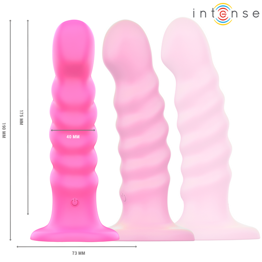 INTENSE - CINDY VIBRATOR STORLEK L SPIRALDESIGN 10 VIBRATIONER ROSA FJÄRRKONTROLL