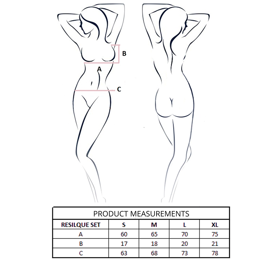 PASSION - RESILQUE BH + TANGA SET SVART L/XL