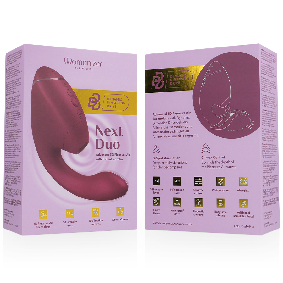 WOMANIZER - DUO NEXT DUAL KLITORIS- OCH G-PUNKTSTIMULATOR DUSKY PINK