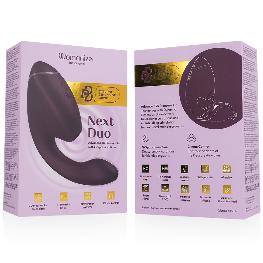 WOMANIZER - DUO NEXT DUAL KLITORIS- & G-PUNKTSSTIMULATOR MÖRK LILA