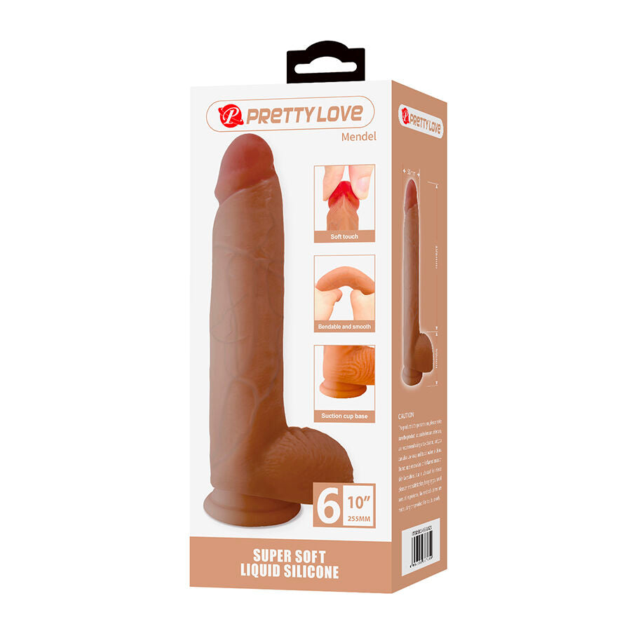 PRETTY LOVE - MENDEL REALISTISK DILDO MED SUGKOPP 25,5 CM -Ø- 5,6 CM
