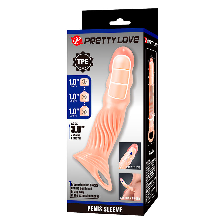 PRETTY LOVE – PENISRÖR MED TEXTUR OCH FÖRLÄNGARE