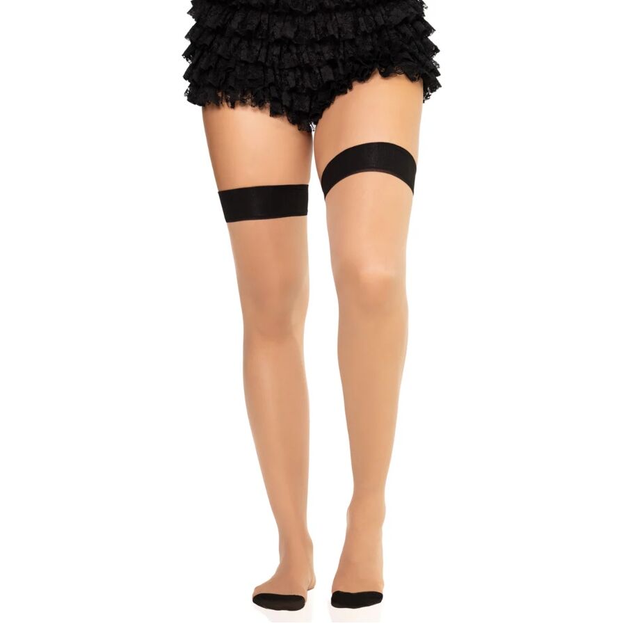 LEG AVENUE - 1963 SPANDEX STRUMPOR MED BAKSÖM SVARTA - ONE SIZE