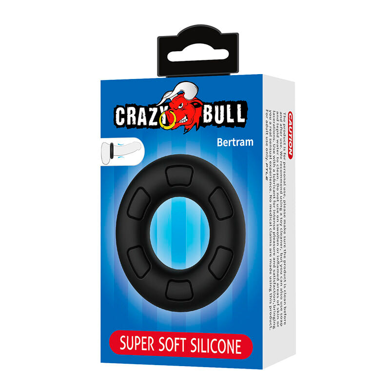 CRAZY BULL - BERTRAM SUPERMJUK COCKRING AV SILIKON SVART