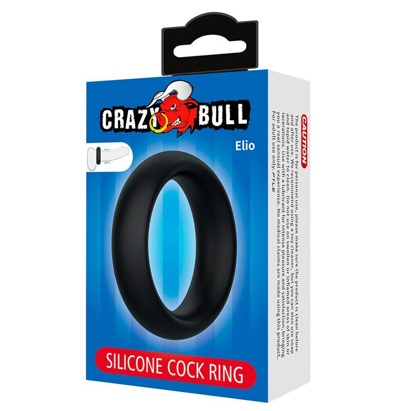CRAZY BULL - ELIO SILICONE PENISRING SVART