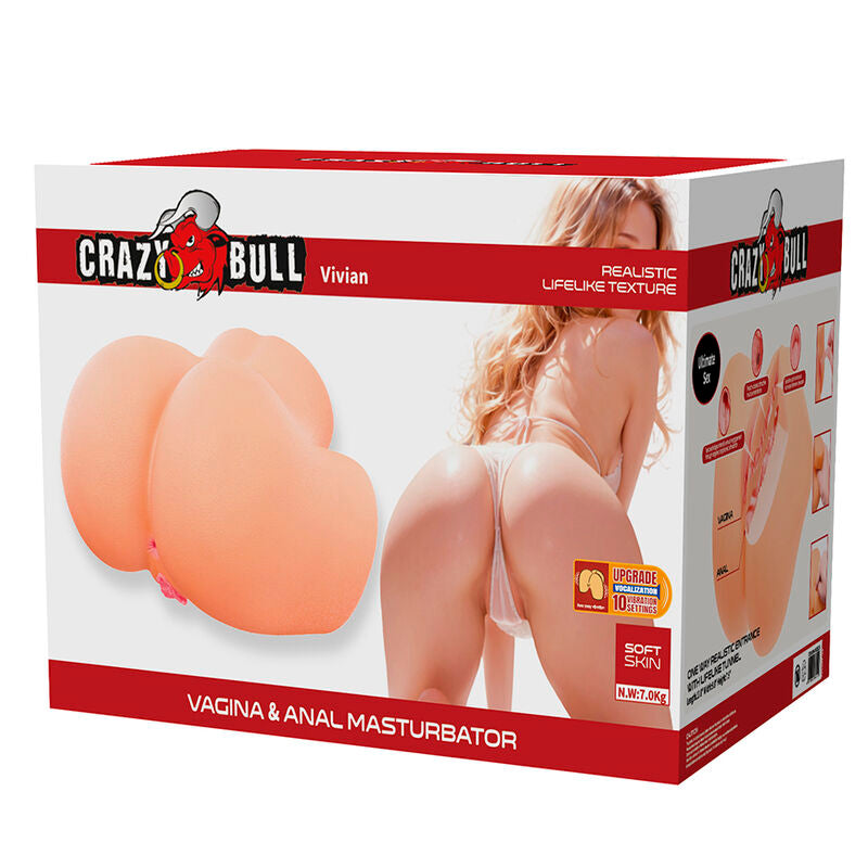 CRAZY BULL - VIVIAN DUBBEL VAGINAL OCH ANAL VIBRERANDE MASTURBATOR FLESH
