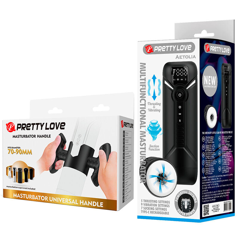 PRETTY LOVE - AETOLA MULTIFUNKTIONELL AUTOMATISK MASTURBATOR MED HANDTAG SVART
