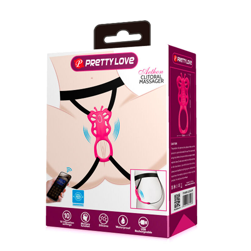 PRETTY LOVE - BUTTERFLY APP-STYRD TROSVIBRATOR ROSA
