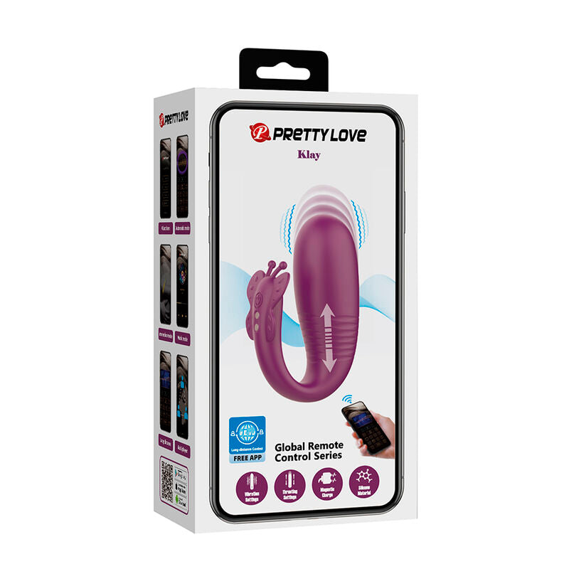 PRETTY LOVE - KLAY STÖTANDE ÄGGVIBRATOR APPSTYRD LILA