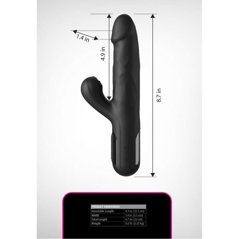 FETISH FANTASY SERIES - SONIX SILICONE THRUSTER RABBIT VIBRATOR SVART