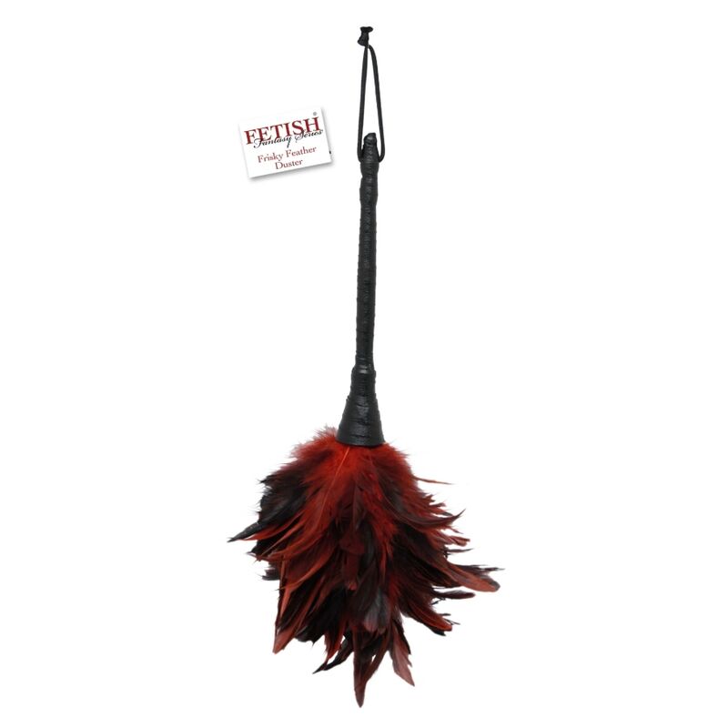 FETISH FANTASY SERIES - SVART & RÖD KITTLARE MED LIVFULLA FJÄDRAR