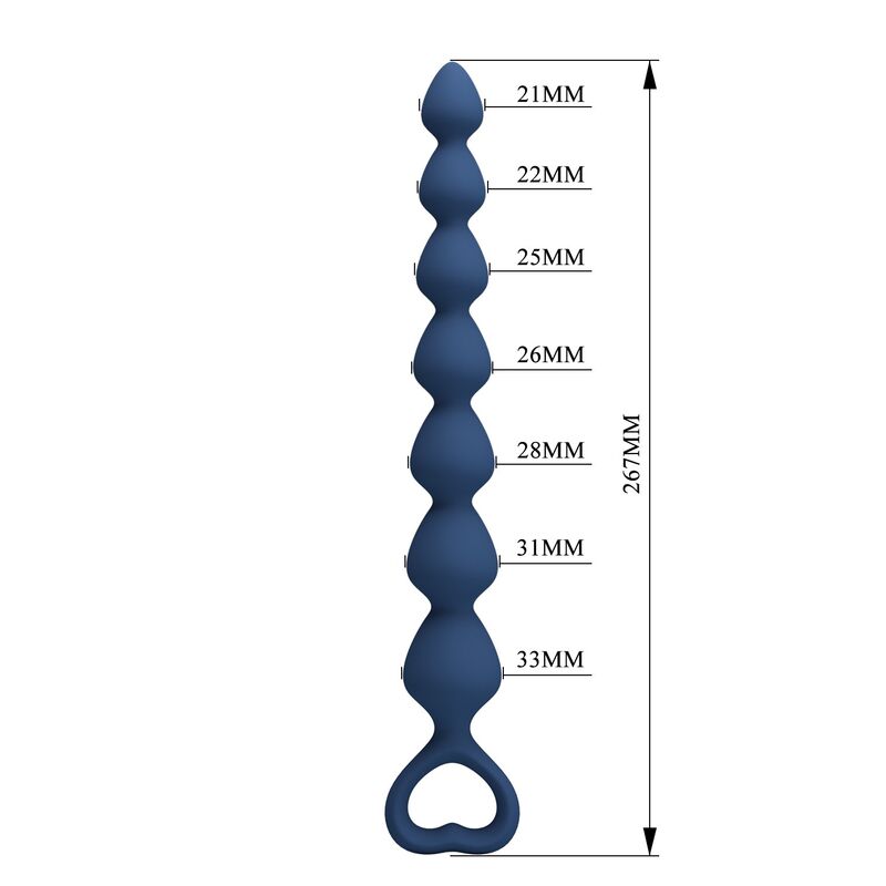MR PLAY - BLÅ ANALPÄRLOR OCH ANALPLUGG I SILIKON 26,7 CM
