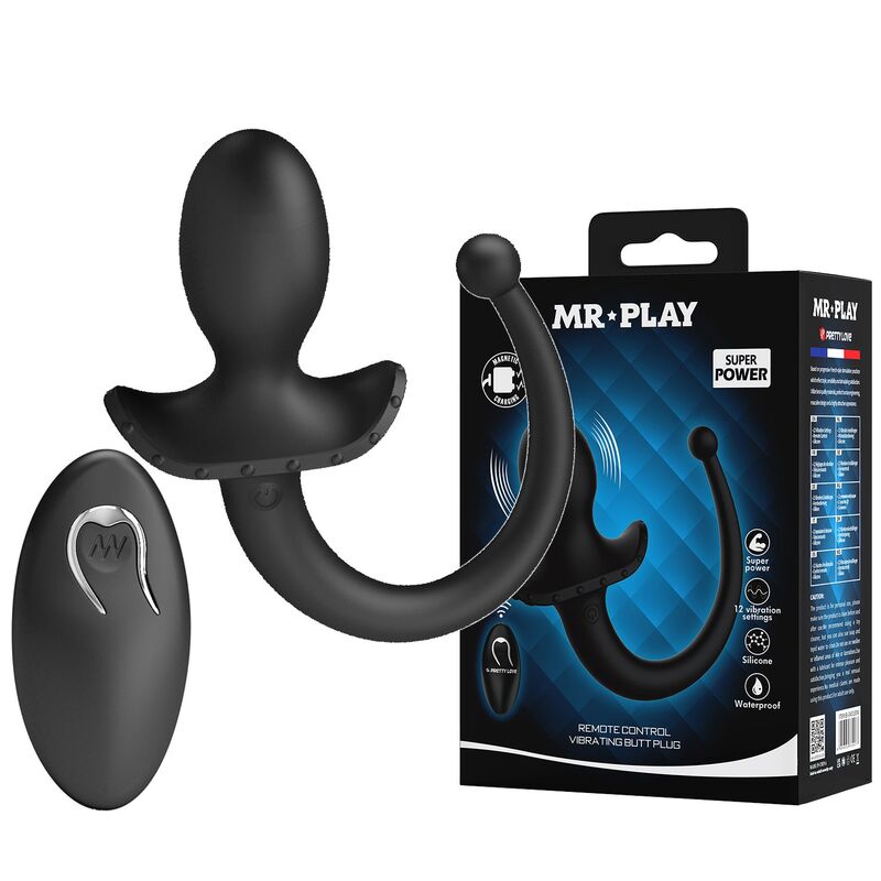 MR PLAY - TRÅDLÖS ANAL- OCH PERINEUMVIBRATOR MED FJÄRRKONTROLL SVART