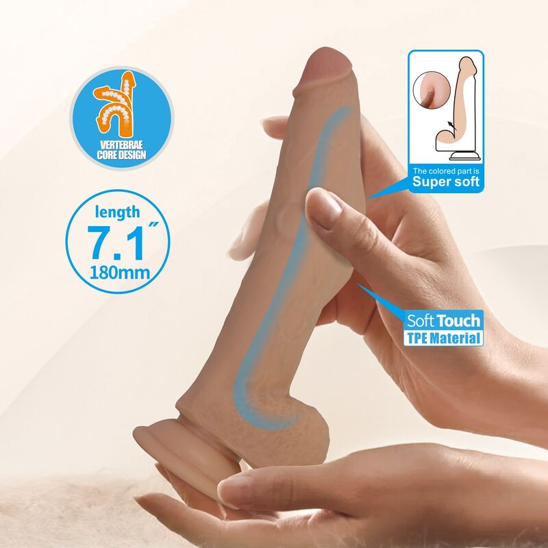 PRETTY LOVE - ELLCUMENT REALISTISK FLEXIBEL DILDO 18 CM Ø 4,5 CM TPE NATURLIG