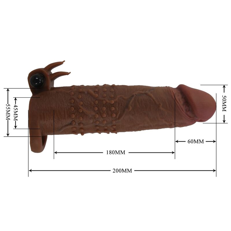PRETTY LOVE - QUILLON VIBRERANDE PENISRING 20 CM Ø 4 CM BRUN