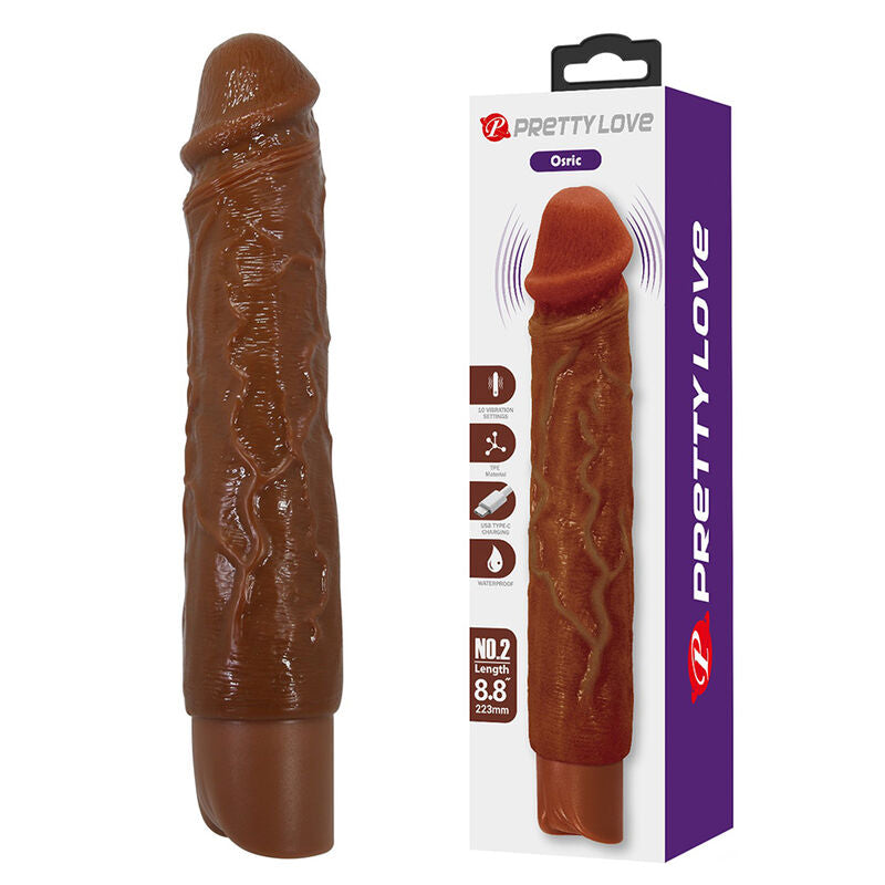 PRETTY LOVE - OWEN REALISTISK VIBRATOR 22,5 CM Ø 4,5 CM BRUN